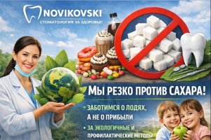 Почему современная стоматология выступает против сахара: человекоцентричный подход клиники NOVIKOVSKI