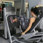 Girl working out in the gym