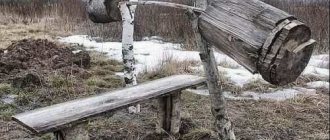 photograph of a harsh Russian bench for bench presses and barbells