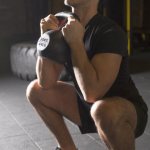 Goblet squats with kettlebell