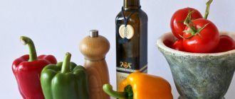 olive oil and vegetables
