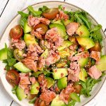 PP salad with tuna, avocado and arugula