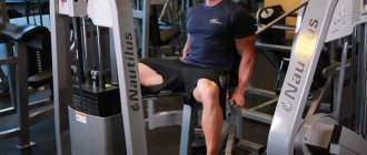 Sitting leg raises in a simulator: what muscles work, technique for performing the exercise