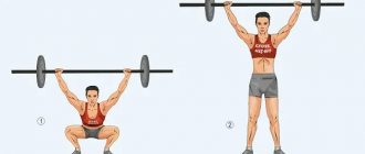 Exercise snatch with a barbell