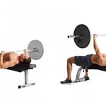 Bench press with a barbell: photo.
